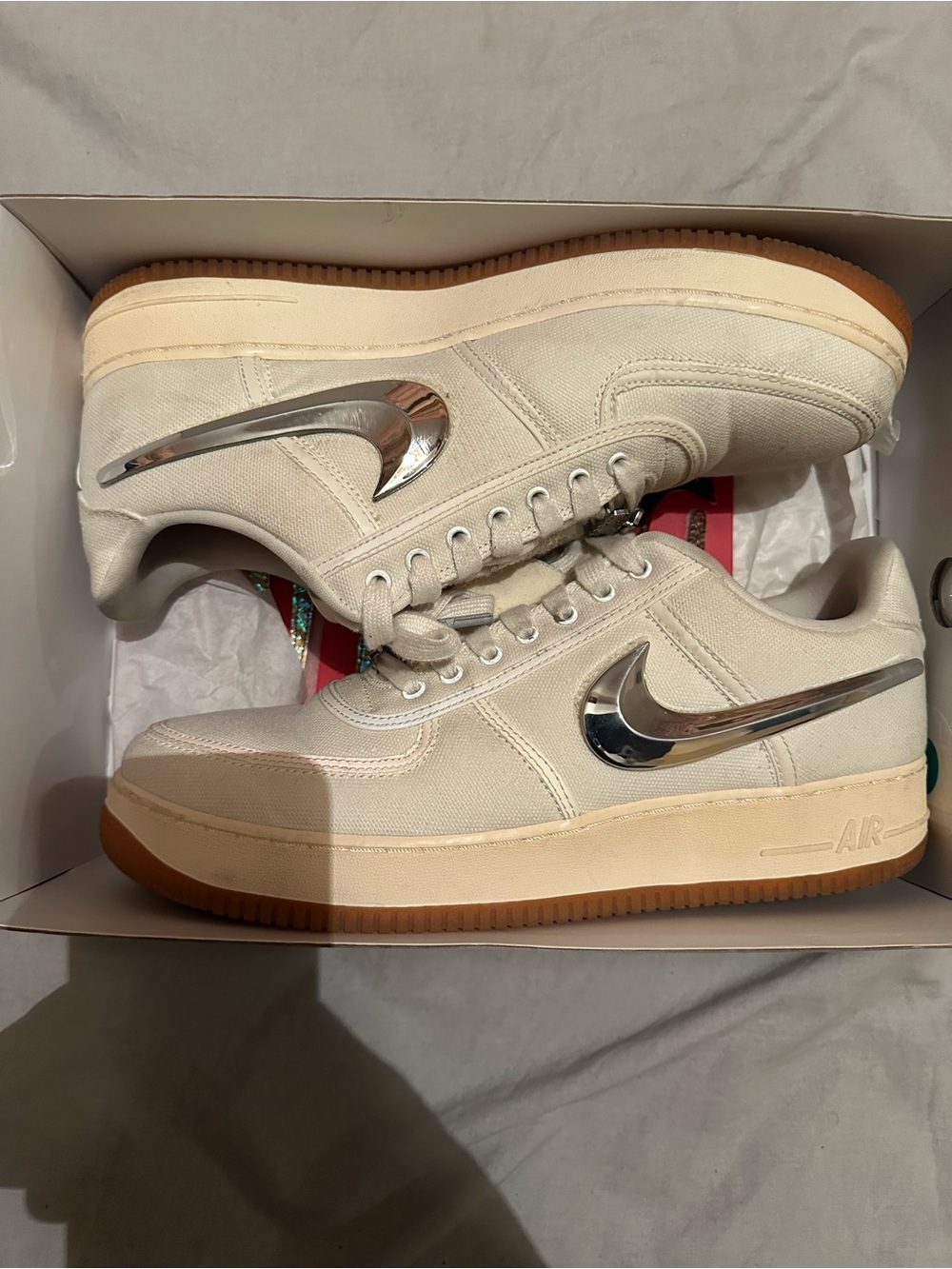 2018 Nike Travis Scott Air Force 1 Sail Sneakers